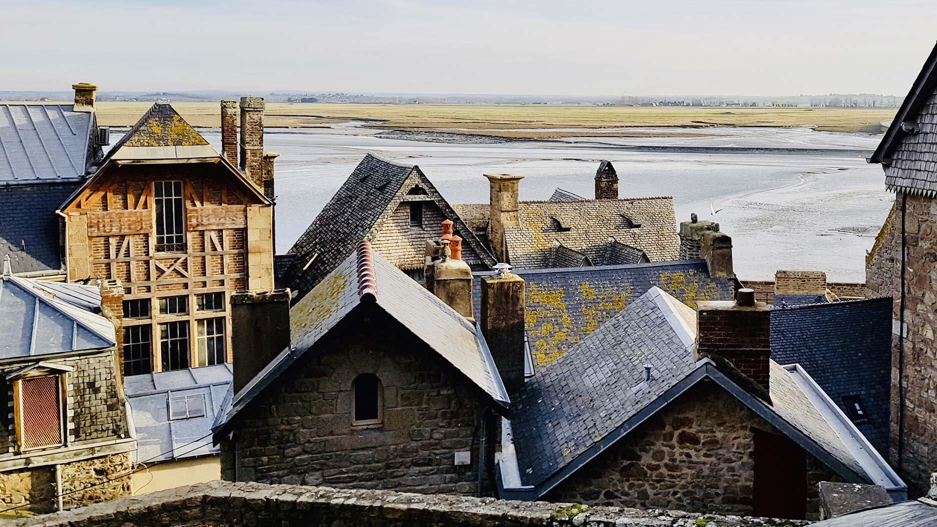 town of mont st michel in normandy