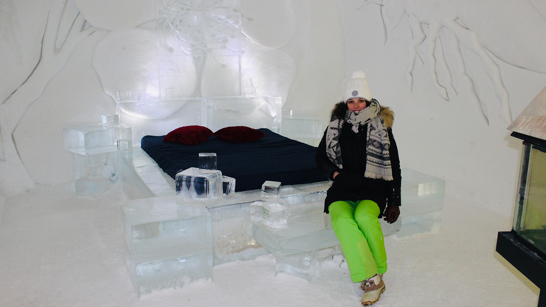 lit en glace à l'hotel de glace