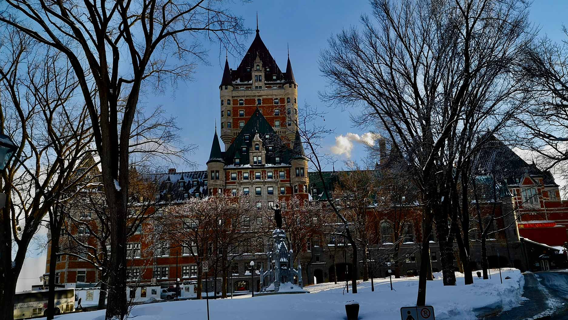 chateau frontenac in quebec city during winter