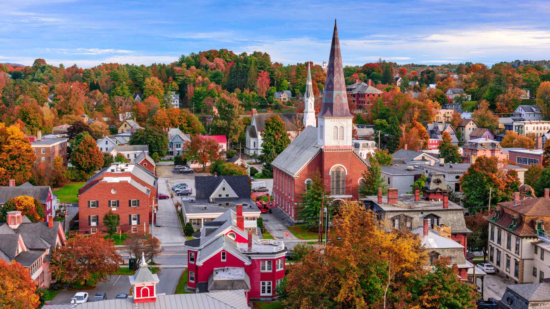 vue de montpelier dans le vermont en automne