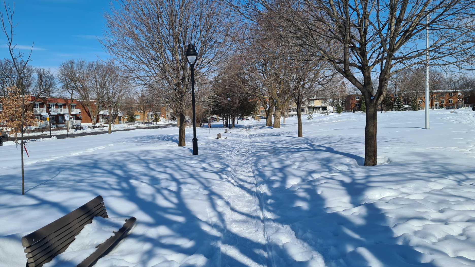 parc beaubien enneigé à Montréal