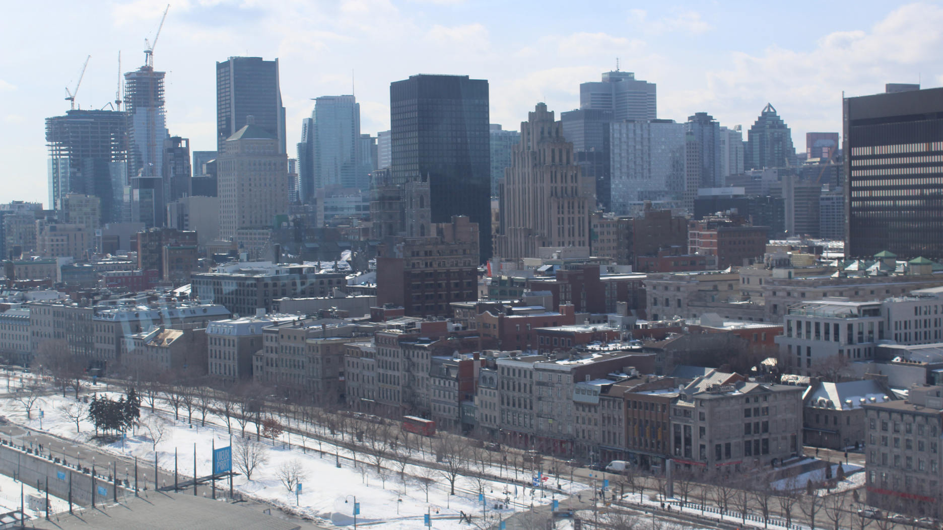 vue depuis la grande roue de montréal en hiver